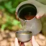 D2 Pure Titanium Double-layer Small Tea Cup Coffee for Outdoor Camping coffee and Tea Tableware Set Brewing Tea Cup 50ML