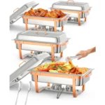 4 6 Packs Chafing Dishes for Buffet Stainless Steel Chafers and Buffet Warmers Sets, Rectangle Catering Food Warmers for Kitchen - Image 7