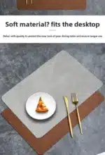 Luxury Placemat Leather Waterproof Double Layer Cowhide Western Food Mat Hotel Insulation Mat Placemats for Dinning Table