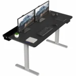 Electric 60 x 30 in Standing Adjustable Gaming Desk with Hidden Cable Trays, Full-Size Mouse Pad, Holds 220 lbs,, Customized