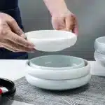 Melamine Imitation Porcelain Small Plate Korean Disc Restaurant Tableware Creative Small Bowl – styled in a modern Tabletop