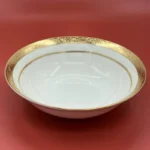 Luxurious disc relief inlaid with golden beef steak plate, palace style bone porcelain, European style gold edged tableware