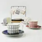 European Geometric Pattern Ceramic Dinner Plate Restaurant Hotel Tableware Bone China Dishes Steak Pasta Plate Kitchen
