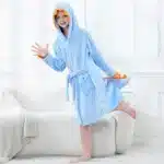 Blue Dinosaur Bath Robe for Boys 3 4 5 6 7 8 9 10 11 12 Years Shark Kids Bath Towel Robe Kigurumi Winter Baby Girls Bathrobe