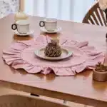 4PCS Cloth Napkins Round Placemat 100% Cotton Vintage Wedding Table Decoration Reusable for Kitchen Dinning Christmas Table