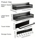 Goldoma magnetic spice rack set of 4 attached to refrigerator with spices
