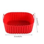 Square Silicone Air Fryer Basket Pan Reusable Food Safe Baking Mold for Oven BBQ Barbecue Cooking Kitchen Bakeware Pastry