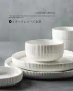 Nordic Ceramic Tableware Matte Glazed Japanese Style Ins Style Dishes Sets Salad Soup Bowl Flat Plate Dinnerware Dinner Set