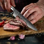 Art Forged Damascus Steel Kitchen Knife Set 1-8 pcs Professional Hotel Chef's Slicing and Carving Knife Premium Kitchen