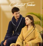 Men Plush Long Fleece Bathrobe Soft Terry Cloth Robe with Belt Multi-Color Cozy Loungewear for Unisex Warm Winter Sleep Robe