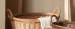 Large Size Wicker Laundry Basket Dirty Clothes Storage Basket Household Toy Weaving Box Japanese Style Pure Color Closet