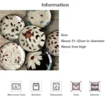 Ceramic dinnerware set with Japanese flat serving plates in floral Nordic design