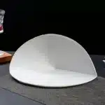 European White Striped Ceramic Dinner Plate Hotel Tableware Irregular Shaped China Plate Dessert Cooking Dishes Kitchen