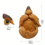 Tree Face Bird Feeder Outdoor, Eyes Glow in Dark Fun Old Man Tree Hugger Sculpture Yard Art Garden Lawn Ornament Decoration