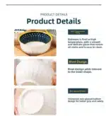 Nordic Style Ceramic Rice Bowl Underglaze Japanese Breakfast Bowl High Aesthetic Value round Shape Dinnerware Set – in a