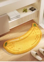 Creative Fruit-shaped Bath Mat Thickened Flocked Microfiber Bathroom Rug Non-slip Water-absorbent Quick-drying Foot Mat