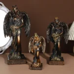 Resin Ornaments Blinded Greek Goddess Fortune Figurine Goddess of Good Fortune and Wealth Sculpture Home Office Decor