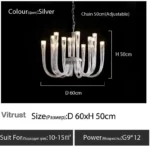 Art Deco Design Elegant Lighting Fixture Luxury Crystal Chandelier Hanging Geometric Hollow Glass Chandelier Ceiling Light
