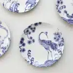 Chinese Painted Auspicious Animals Dessert Plates Vintage Blue and White Underglaze Ceramic Dinner Plate Afternoon Tea