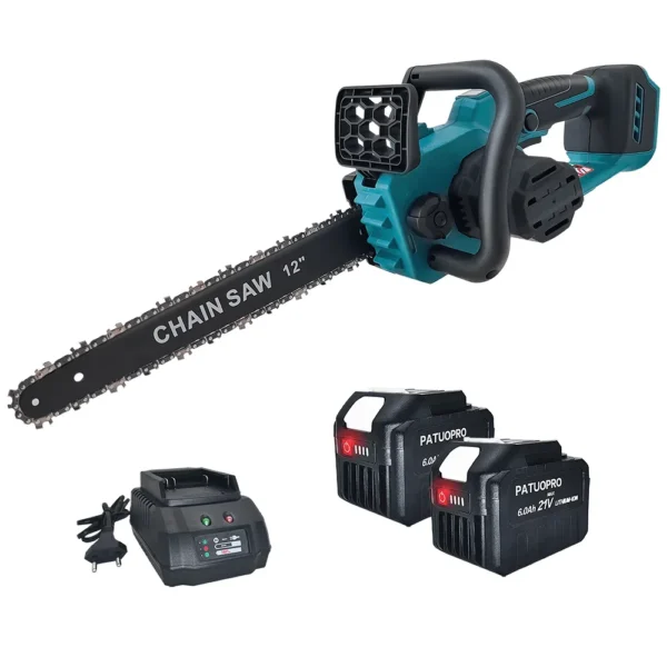 12 Inch Brushless Handheld Electric Saw Cordless Rechargeable Chainsaw Wood Cutting Woodwork Garden Tools For Makita 18V