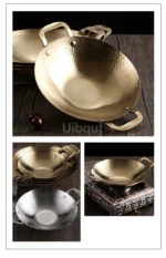 Double Ear Bar Cauldron Commercial round bottom pot Small Hot Pots Thickened creative stainless steel dry pot Pot cub Golden - Image 27