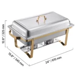 SucceBuy 8 Qt 4 Pack Chafing Dish Buffet Set Stainless Steel Chafer with 2 Full Size and 4 Half Size Pans Catering Warmer Server - Image 8