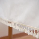 Nordic White Tablecloth Cotton Linen Map Rectangle Round Table Cloth Soft Cover Lace Tassel Outdoor Picnic Blanket for