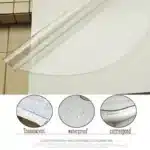 Waterproof Oilproof Round PVC Tablecloth able Cover Glass Soft Cloth Table Cover Home Kitchen Dining Room Placemat 1mm – top