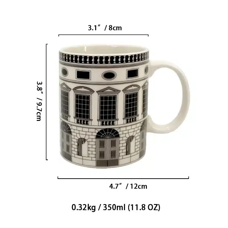 Creative Architecture House Ceramic Teacup 350ml Mug Large Capacity Exquisite Coffee Cup Birthday Gift Breakfast Mug Home Decor