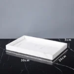 Minimalist Volakas White Natural Marble Set for Bathroom Luxury Soap Dispenser Toothbrush Holder Tray Bathroom Set