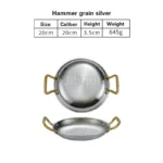 Commercial crayfish plate Flat bottom stewed rice pot Double ear frying pan hotpot 304 stainless steel Spanish seafood rice