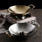Double Ear Bar Cauldron Commercial round bottom pot Small Hot Pots Thickened creative stainless steel dry pot Pot cub Golden - Image 21