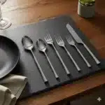 Stainless Steel Luxury Cutlery Aluminium Light Weight Handle Flatware Cutlery Spoon Fork Knife Dinnerware Set of 5 with Box