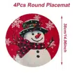 4pcs Christmas Vintage Placemat Merry Christmas Party Decoration 2025 Xmas Santa Claus Placemat Navidad Natal New Year Gift