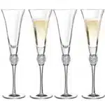 4/2Pcs Creative Silver Rimmed Wine Glasses Set Diamond Glass Cup Cocktail Glass Champagne Cup Bar Party Long Stem Wedding