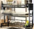 Adjustable Metal Kitchen Storage Rack with Drip Tray & Utensil Holder - Expandable Sink Organizer for Dishes Cups