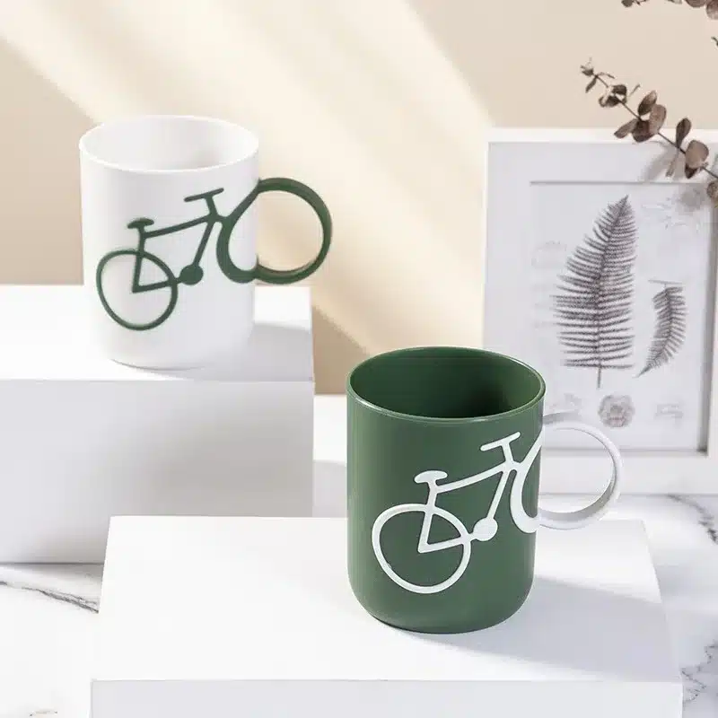 1pc Bike-Shape Bathroom Food-Safe PP Cup Toothbrush Holder Mug Unbreakable And Reusable Gargle Cups Bathroom Mouthwash Mugs
