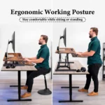 37" Wide Stand Up Desk Riser, Home Office Height Adjustable Standing Desk Converter – close-up detail