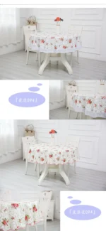 PVC Hotel Waterproof and Oil Proof Large Round Tablecloth Hotel Plastic Round Table Cloth Wash Free and Scald Proof Table