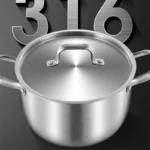 316 stainless steel soup pot Extra thick food grade soup pot Thickened double ear pot Electromagnetic furnace gas special pots - Image 5