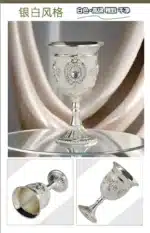 European Gemstone Rose Metal High Footed Wine Cup Wedding Toast Cup Household Wine Glass Holiday Gift – in a cozy room