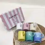 350ml Colorful Ceramic Mug with Handle,Kitchen Porcelain Coffee Cup,Water Milk Cups,Microwave Oven,Dishwasher