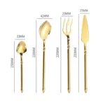 Elegant western dinnerware set with 4 pieces of 304 stainless steel spoon and fork on a table