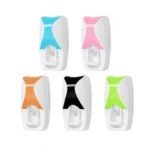 1 set of easy-to-use toothbrush holder with automatic toothpaste dispenser, wall mounted toothbrush storage rack, and