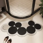 New Arc shaped Super Absorbent Bathroom Mat Non-Slip Diatom Mud Toilet Pad Quick-Drying Floor Mat Bath Mat – side view