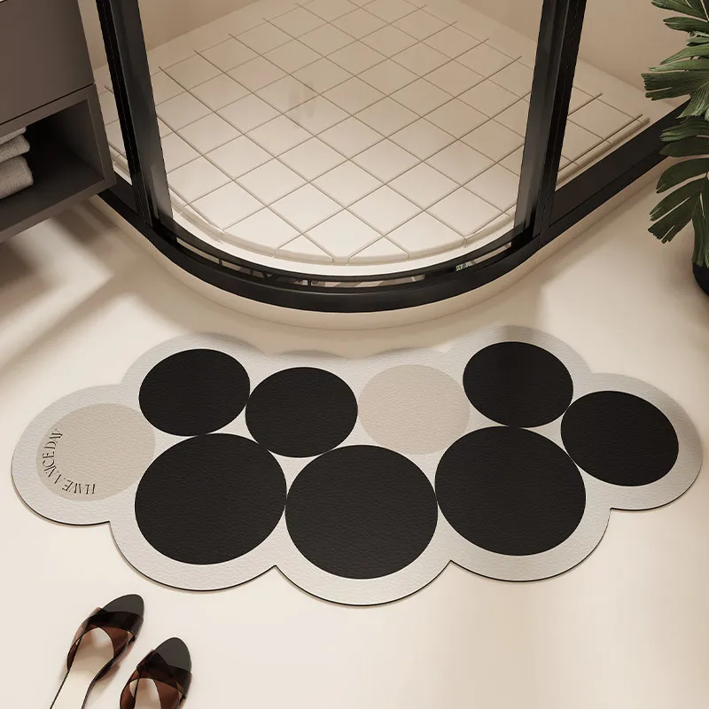 New Arc shaped Super Absorbent Bathroom Mat Non-Slip Diatom Mud Toilet Pad Quick-Drying Floor Mat Bath Mat