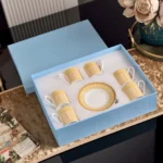 Crystal Swan Espresso Cup and Saucer Tea Set High Value Gift Box for Housewarming Present Luxury Tableware Cups and Mugs