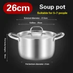 316 stainless steel soup pot Extra thick food grade soup pot Thickened double ear pot Electromagnetic furnace gas special pots - Image 12