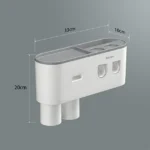 Automatic Toothpaste Dispenser Magnetic Adsorption Inverted Toothbrush Holder With Cup Toothpaste Bathroom Storage Rack Set