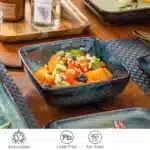 Vancasso Stern Dinner Set Green Square Kiln Change Glaze Tableware 16 Piece Kitchen Dinnerware Ceramic Crockery Set for 4
